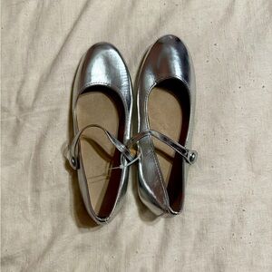 Silver Ballet Flats